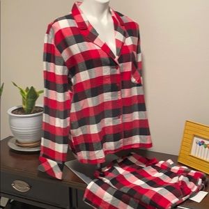 NWT Nordstrom Red Chili August Check sz L pajamas.